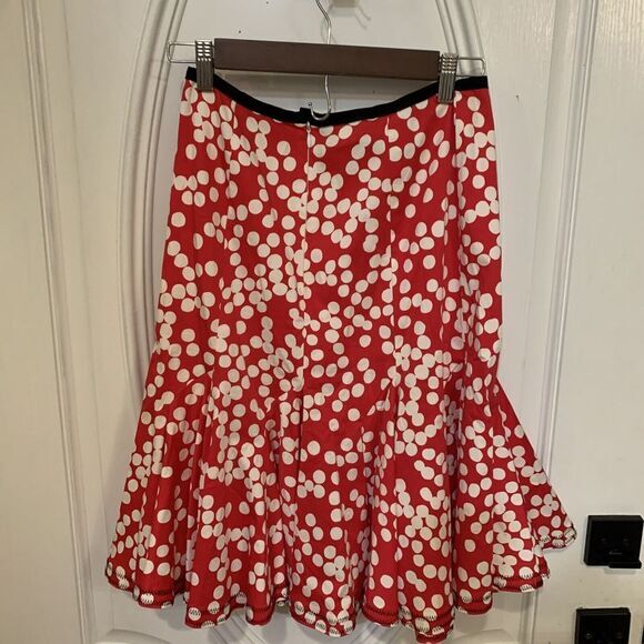 Sara Jane Skirt Womens 0 A Line Wearable Art Artsy Polka Dot Flare Retro Pleated - Picture 7 of 8